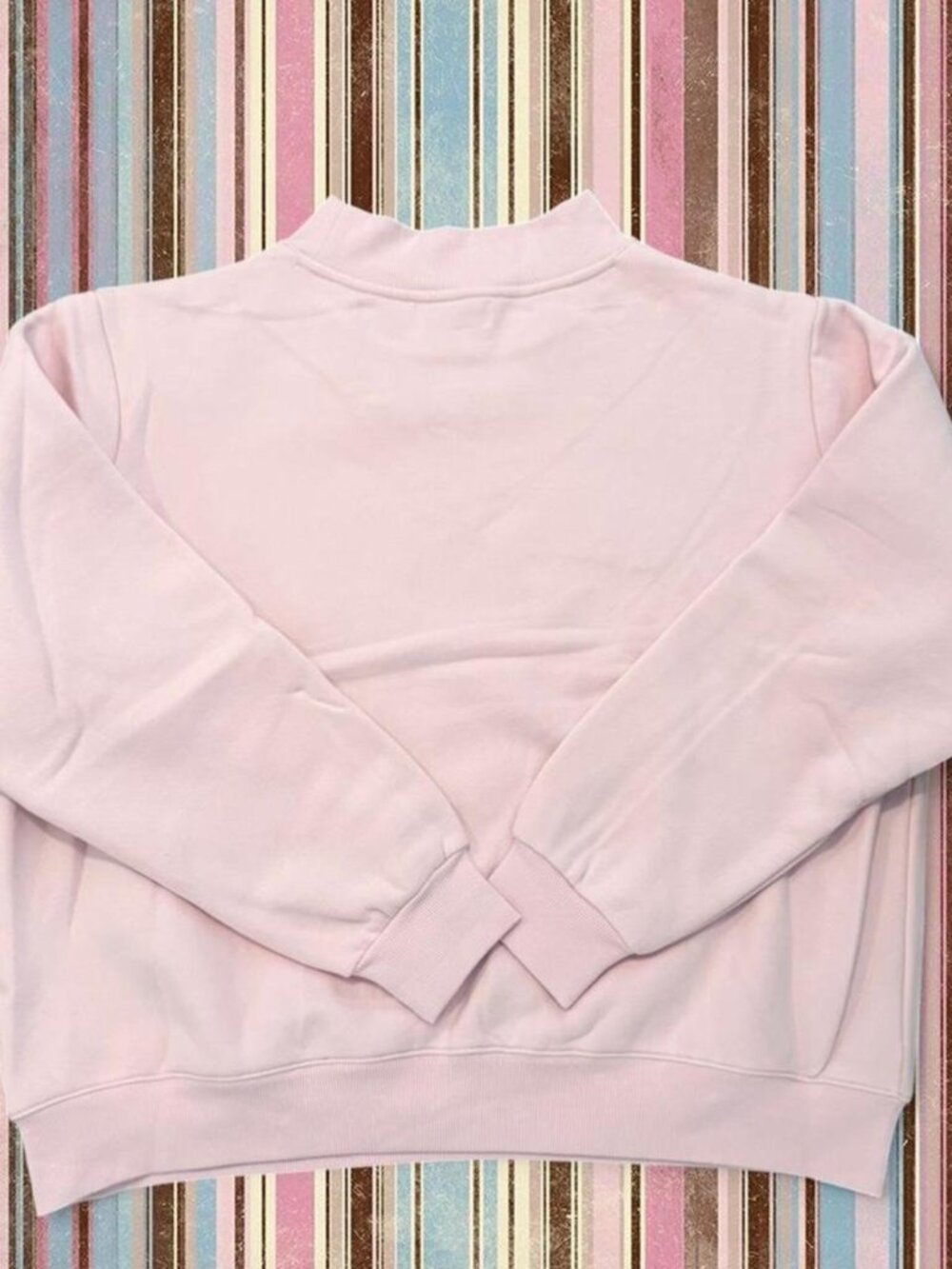 NEW Parke Pink Mock Neck College Logo Sweatshirt - Picture 2 of 4